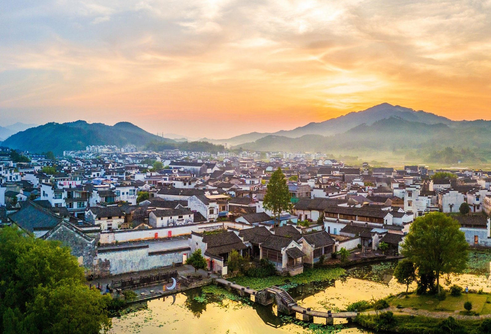 Ancient village beneath the mountains