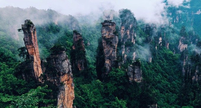 Misty peaks of Zhangjiajie